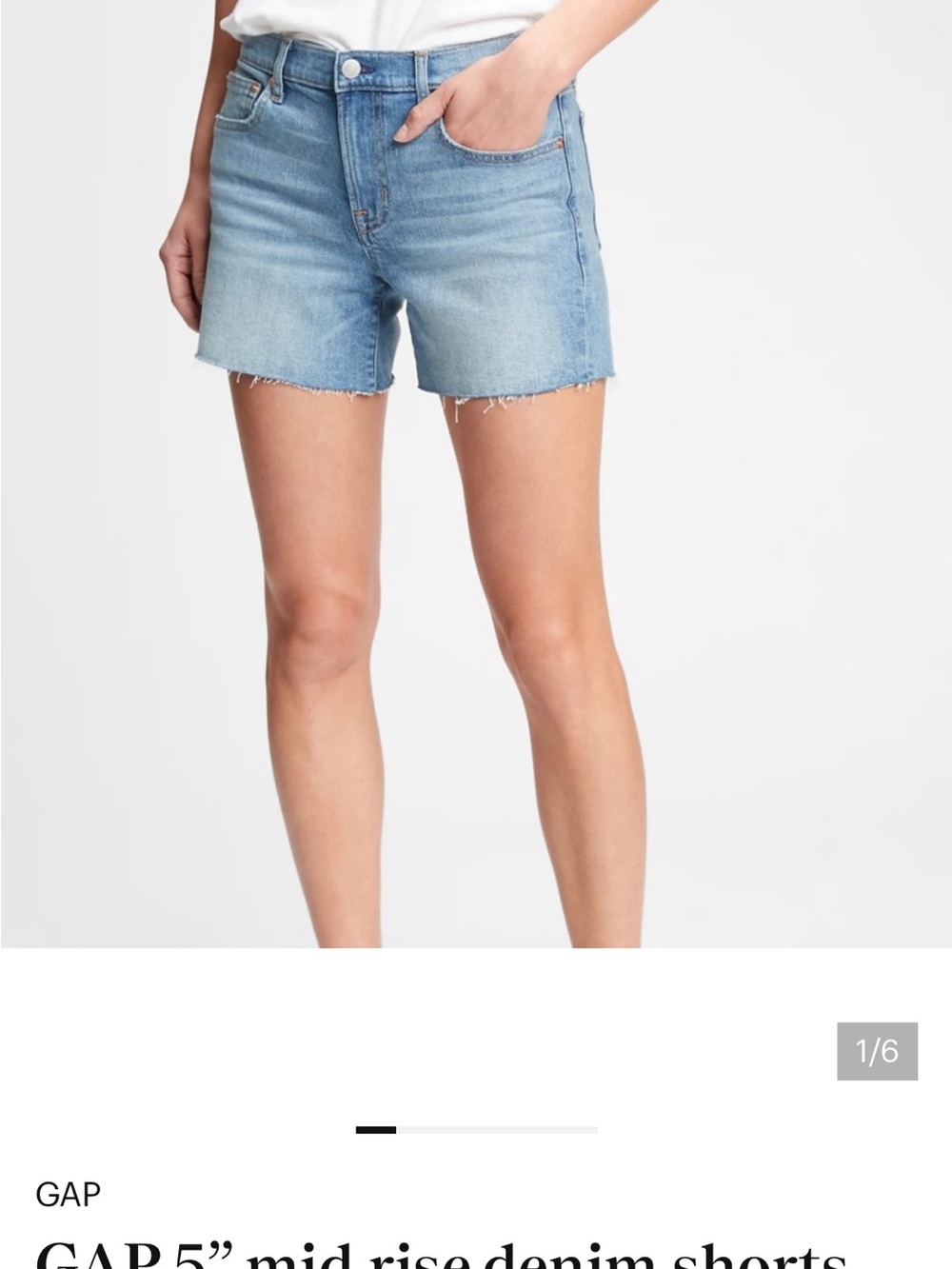 GAP Light Blue Mid-Rise Denim Shorts